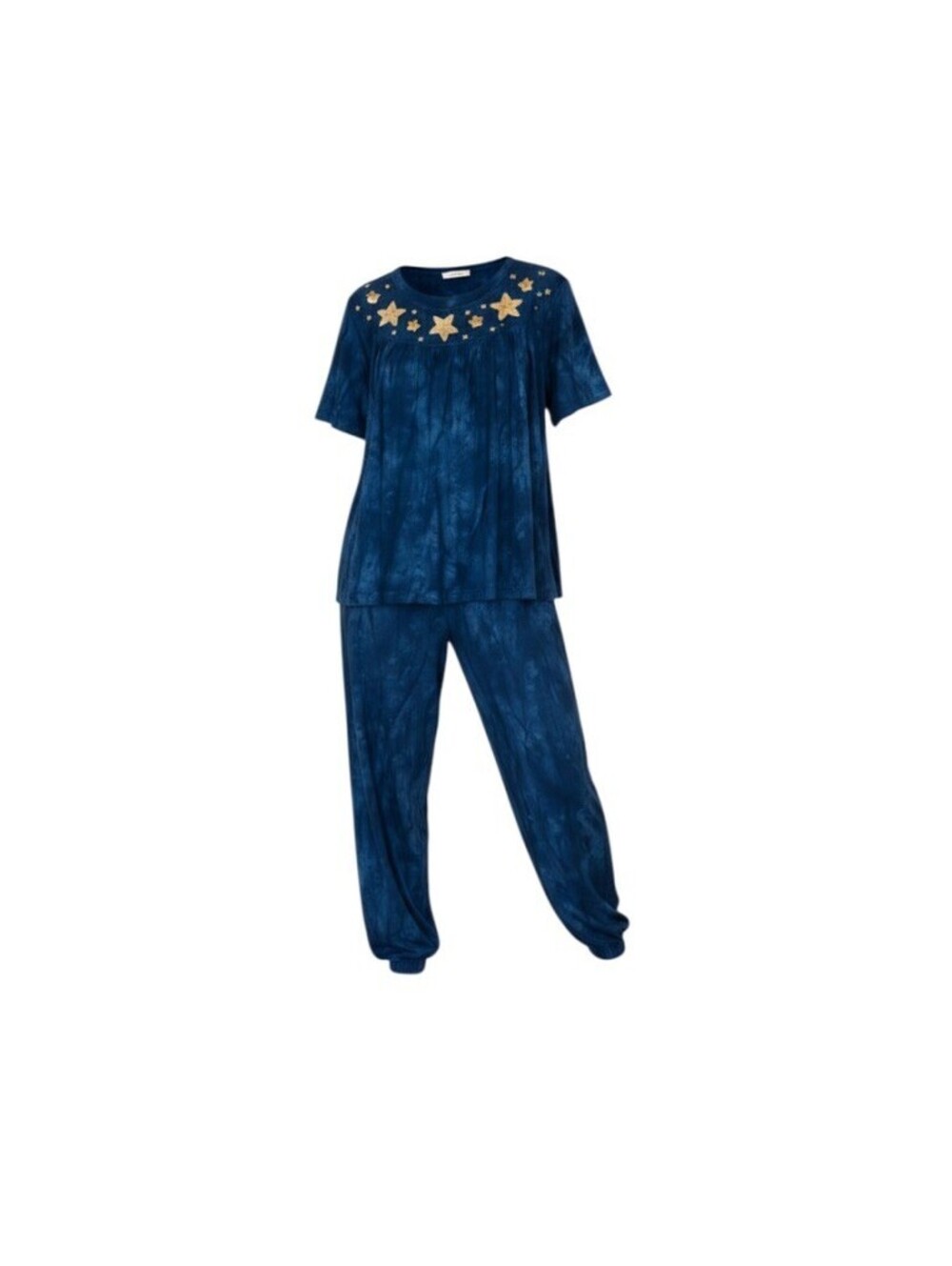 Vintage Blue Star Embellished Top & Pants Set